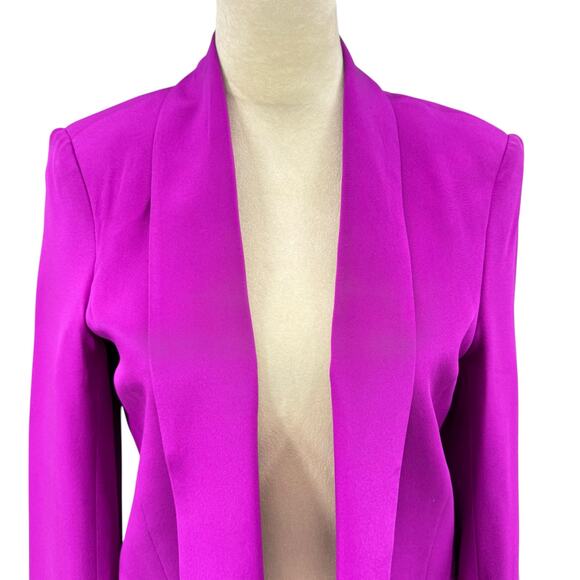 Truth and Pride Magenta Purple 100% Silk Bright Cutaway Open Professional Blazer - Picture 6 of 13